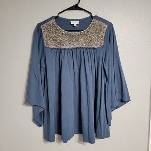 Anthropologie Deletta Beaded Top Size Small